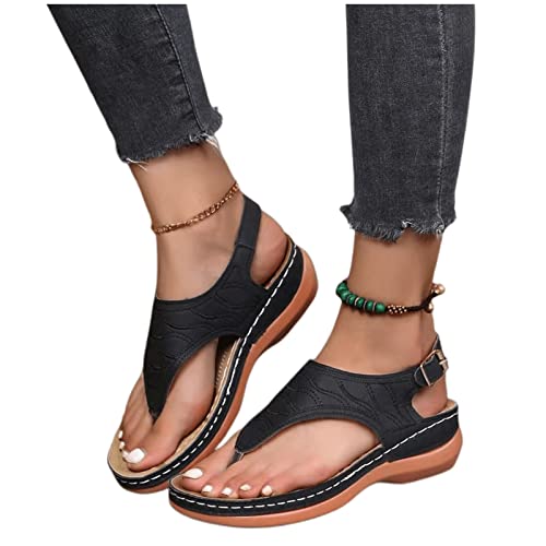 Women's Wide Width Flat Sandals, Flip Flop Slides Sandal Casual