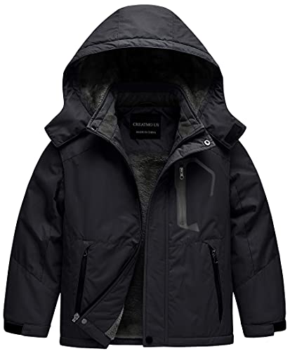 CREATMO US Boy's Water Resistant Winter Coats Warm Fleece Lined Outwear  Windbreaker Ski Jacket