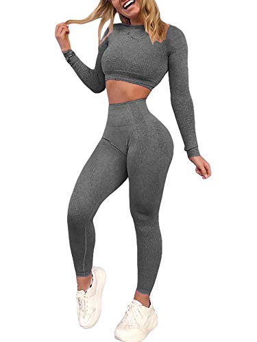 Solid Matching Two-piece Set, Casual Crop Tank Top & High Waist Leggings  Outfits, Women's Clothing
