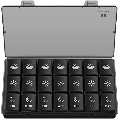 Weekly Pill Case Organizer 4 Times A Day Portable Travel Pill Box