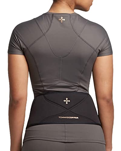 Tommie Copper Women s Comfort Back Brace Adjustable Sweat Wicking  Breathable Back & Muscle Compression Support for Everyday S/M Black