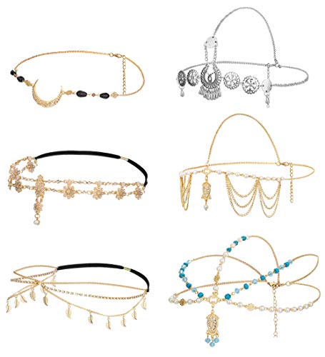 6Pcs/set Boho Bracelet Set Women Tassels Leaves Circular Chains Bangle Jewe  o..X