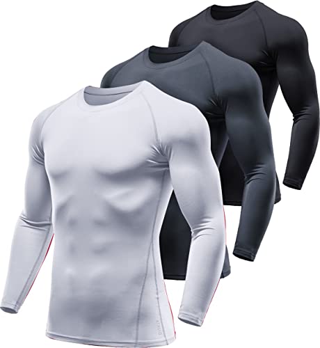 PRO GYM Men's Long Sleeve Compression Shirt, Dry Cool Fit, Base