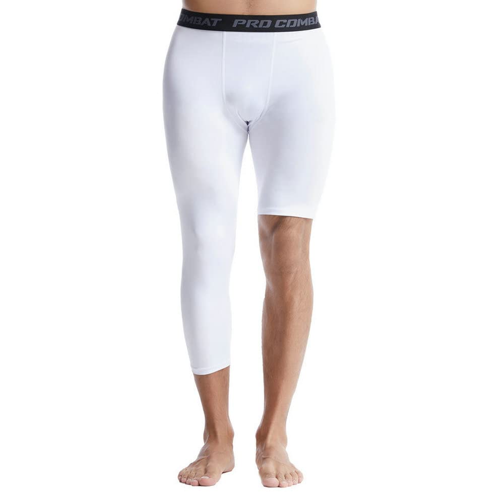 Single Leg Compression Pants Sports Training Pants Men's 3/4 One