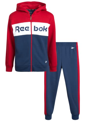 Reebok Boys Sweatsuit Active Fleece Zip Hoodie Sweatshirt and Jogger  Sweatpants (4-12) Vector Red 4