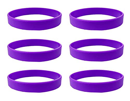 HSQCEZ 6 Pcs Solid color Silicone Bracelets Wristbands for Sports