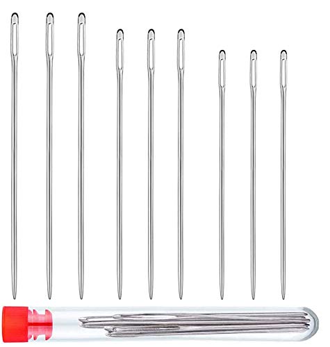 Large Eye Needles for Hand Sewing, 25 Pack, Five Sizes, Sewing