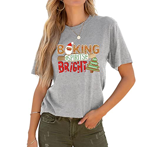  Womens Christmas Fashion for Casual Summer Tops Short