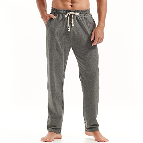 COOFANDY Men's Cotton Sweatpants Open Bottom Lounge Pants Lightweight  Casual Jogger Pants with Pockets
