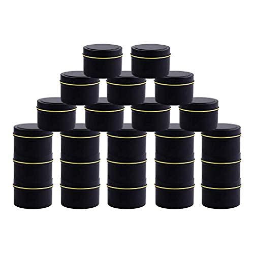 HOIGON 40 Pieces 4 Oz Black Round Candle Tins, Empty Metal Candle  Containers with Lid and 48 Stickers, Refillable Candle Travel Tins Candle  Jars for