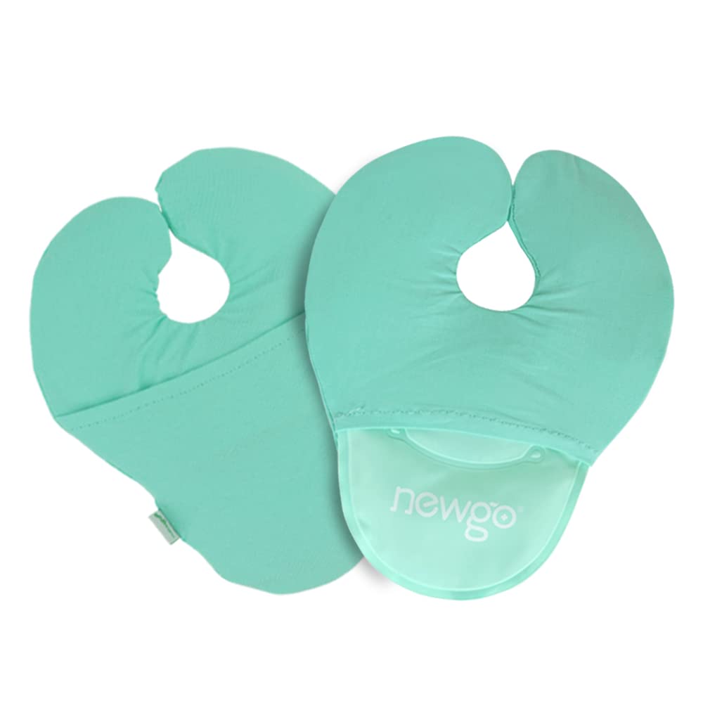 NEWGO Breast Therapy Packs 2 Pack Breast Ice Packs Hot Cold Therapy Gel  Cold Pack with Soft Cover for Breastfeeding, Swelling, Post Breast Surgery  Pain Relief, Mastitis & Plugged Ducts (Green) Green-nylon