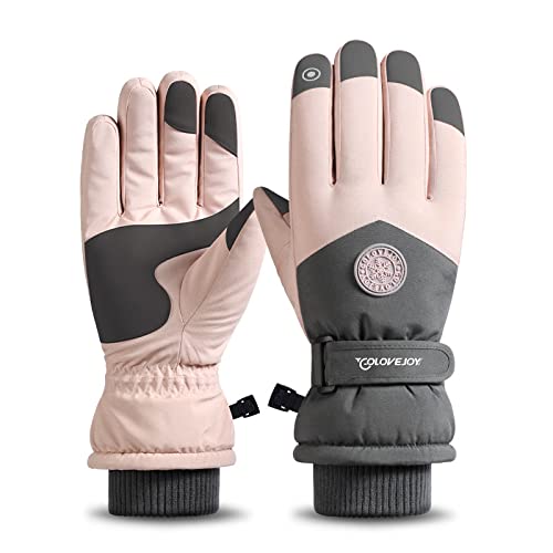 Winter Ski Snow Gloves for Men, Women, Youth  Touchscreen & Waterproof  Cold Weather Hand Warming Gloves Winter Work Gloves Pink Gloves for Women