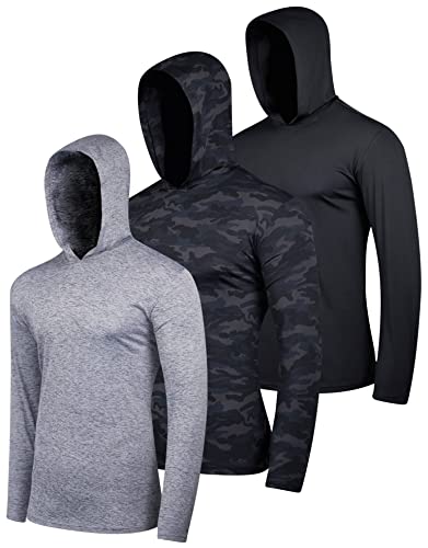 Real Essentials 3 Pack: Men's Dry-Fit Active Quarter Zip Long Sleeve  Athletic Performance Pullover (Available In Big & Tall)