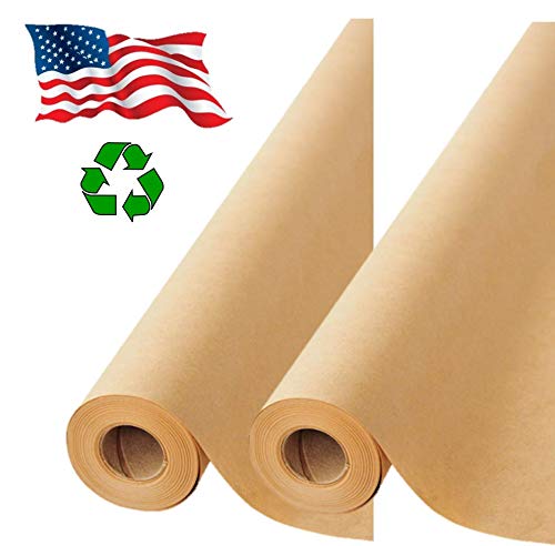 2 Rolls Pack -- Brown Kraft Paper Made in USA 17.75 x 1200 Per