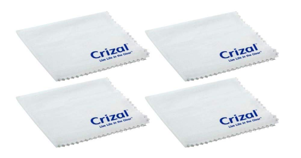 Crizal Lens Cleaning Cloth 4 Pack Wipes Micro Fiber Cleaning Cloth in Own Carry Case. for Crizal Anti Reflective Lenses|#1 Best Microfiber Cloth for