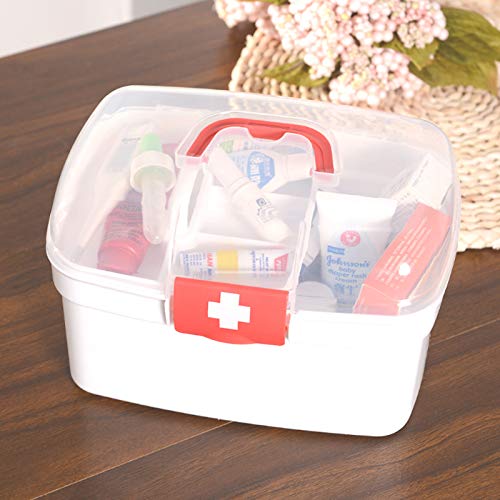 Medicine Box Transparent First Aid Box Family Emergency Kit Medication  Storage Organizer with Handle Portable Medicine