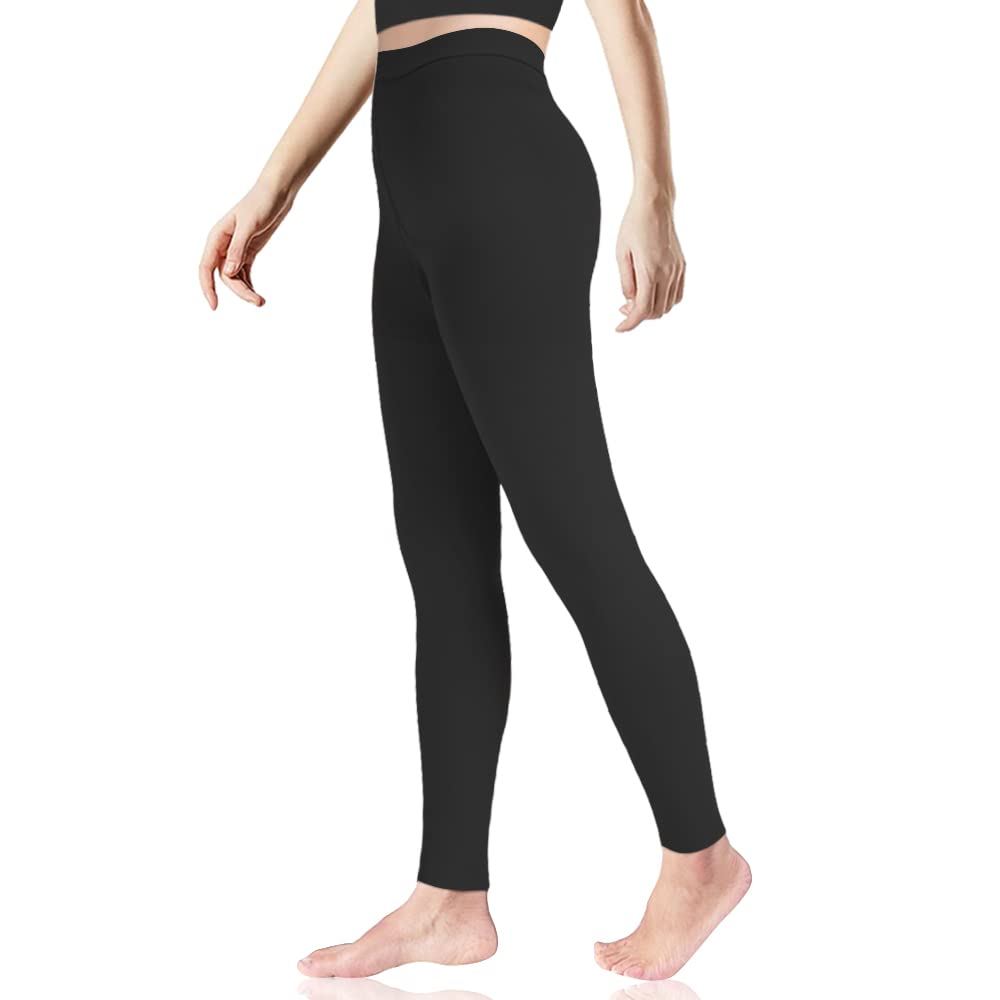 Buy Extra Firm Footless Graduated Compression Microfiber Leggings Opaque  Tights for Women (20-30 mmHg) with Control Top (Large) Online at  desertcartINDIA