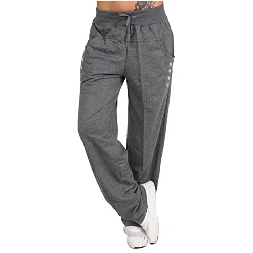 Women's Soft Cargo Pants Casual Workout Wide Leg High Waist Cargo Yoga Pants  with Pockets Stretch
