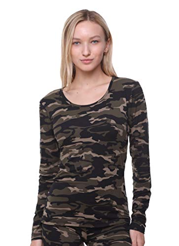 Women Thermal Underwear Top by Outland Base Layer Soft Lightweight Warm  Fleece Large Camouflage
