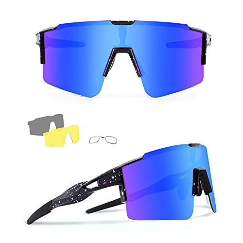 Ukoly Cycling Sunglasses Sports Sunglasses for Women Men with 3
