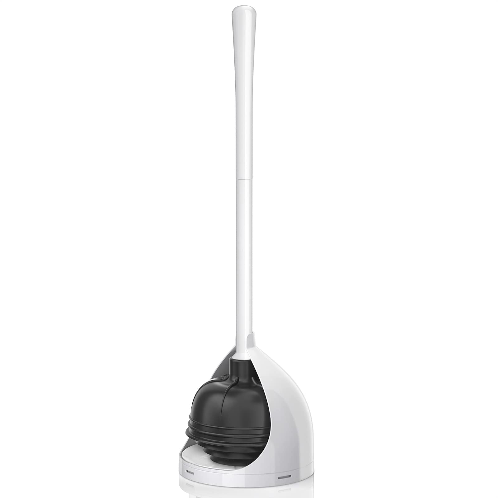 oxo good grips toilet plunger with holder, white 