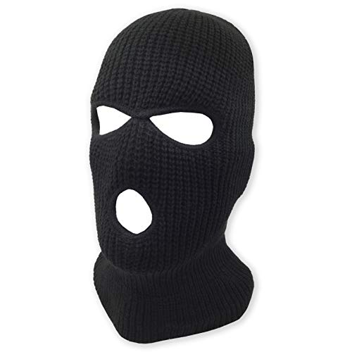 Mlqidk 3 Hole Winter Knitted Mask, Outdoor Sports Full Face Cover