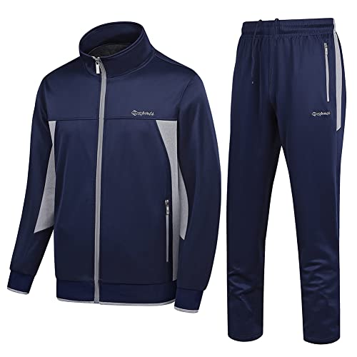 PUMPITU Men's Casual Athletic Tracksuit Long Sleeve Sweatsuit Set