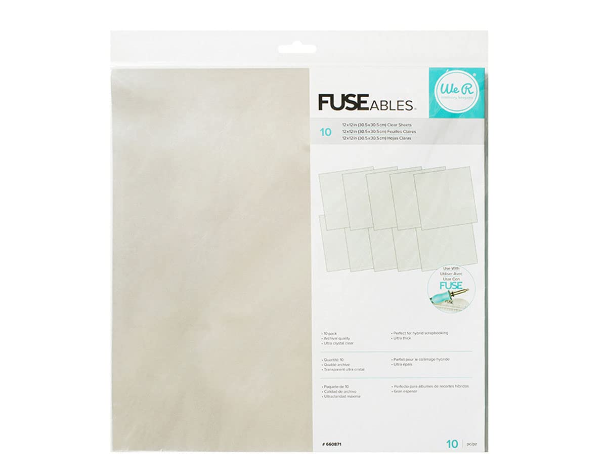 We R Memory Keepers 660871 10 Piece Fuseables Clear Sheets 12 x 12