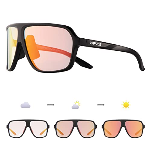 KAPVOE Photochromic Cycling Glasses for Men Women Sports Sunglasses MTB  Biking Sunglasses UV Protection 02