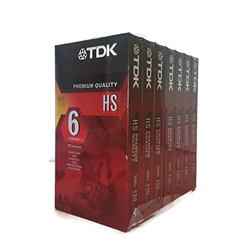 TDK 7 Pack T-120 VHS Premium Quality HS Video Tape- 120 minute/6