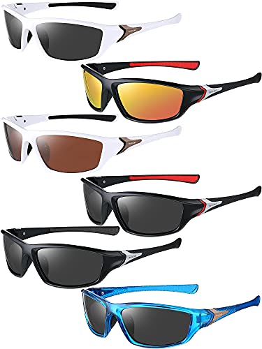 Frienda 6 Pack Polarized Sport Sunglasses for Men Multipack Fit over  Sunglasses Set Mens Sport Fishing