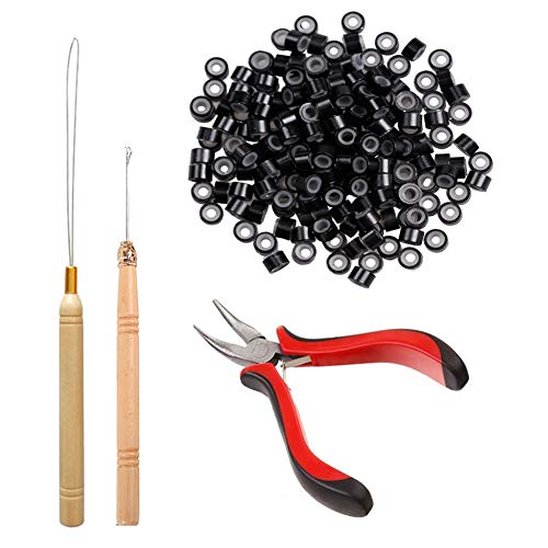 Orgrimmar Hair Extension Tool Kit Hair Extension Remove Pliers Pulling Hook  500 PCS Micro Silicone Rings Bead Device Tool Kits for Professional Hair  Styling Tools Accessory (Black)