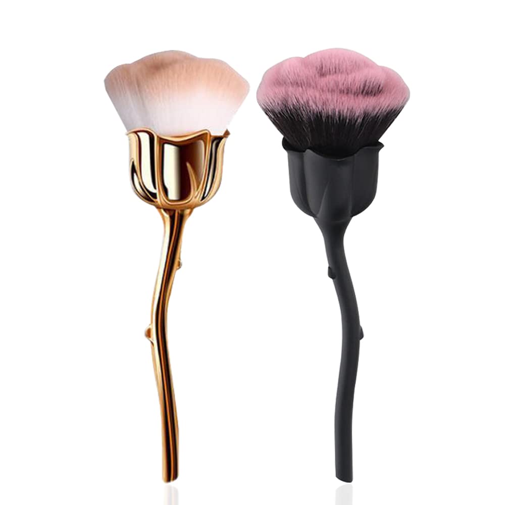  SILPECWEE 2Pcs Nail Dust Brush Rose Acrylic Nail Brush Cleaner  Loose Dip Powder Makeup Soft Blush Brush Nail Duster Nail Brushes for  Cleaning Dust Nail Art Tools : Beauty 