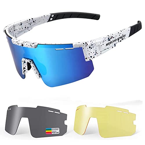 Meecoo Spring Youth Baseball Sunglasses with 3 Interchangeable