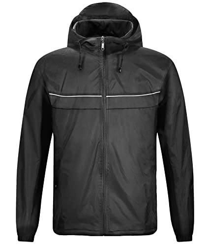Mens Raincoat Lightweight Waterproof Windproof Jackets Outdoor
