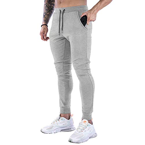  SUGARNO Men's Jogger Sweatpants with Zipper Pockets Track  Joggers Sweat Pants for Workout,Gym,Running(Dark Gray Small) : Clothing,  Shoes & Jewelry