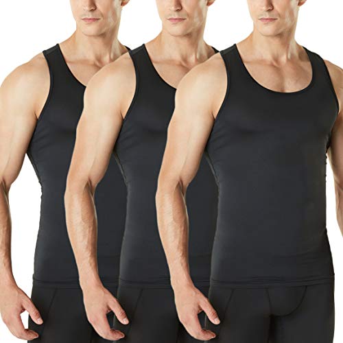 TSLA 1 or 3 Pack Men's Athletic Compression Sleeveless Tank Top