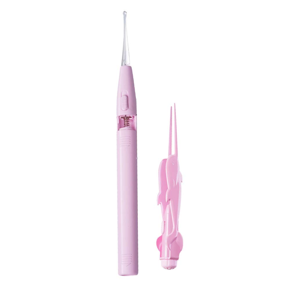 2 Pcs Led Baby Nasal Cleaning Plastic Tweezers Ear Cleaner (pink)