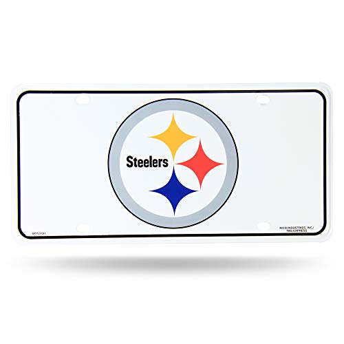 Rico Industries NFL Fan Shop Metal License Plate Tag Pittsburgh Steelers 6  x 11.5- Team Color