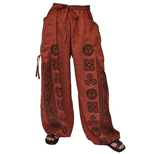 Cathalem Yoga Harem Pants for Women plus Size Festival Boho Yoga Thai Smock  Waist Men Pants High Trousers Women's Yoga Pants Pants Red One Size 