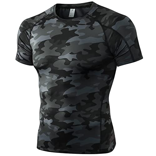 Men's Compression Shirts Short Sleeve Workout Gym T-Shirt Running
