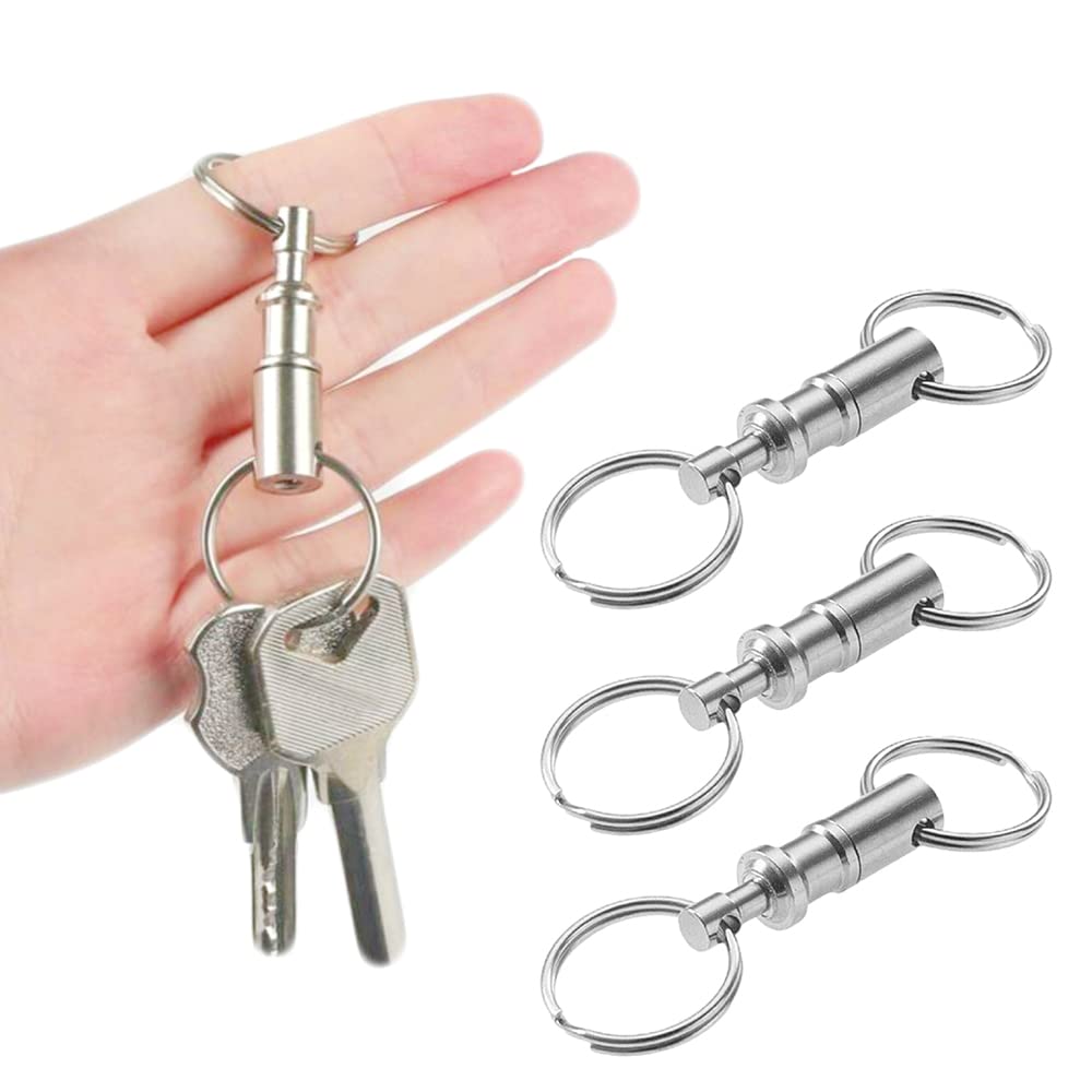 Easy Detach Double Snap Key Chain Car Key Ring Pull-Apart Quick