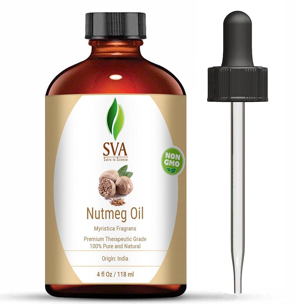 SVA Nutmeg Essential Oil 4 Oz Premium Therapeutic Grade 100% Pure Natural  Undiluted Oil with