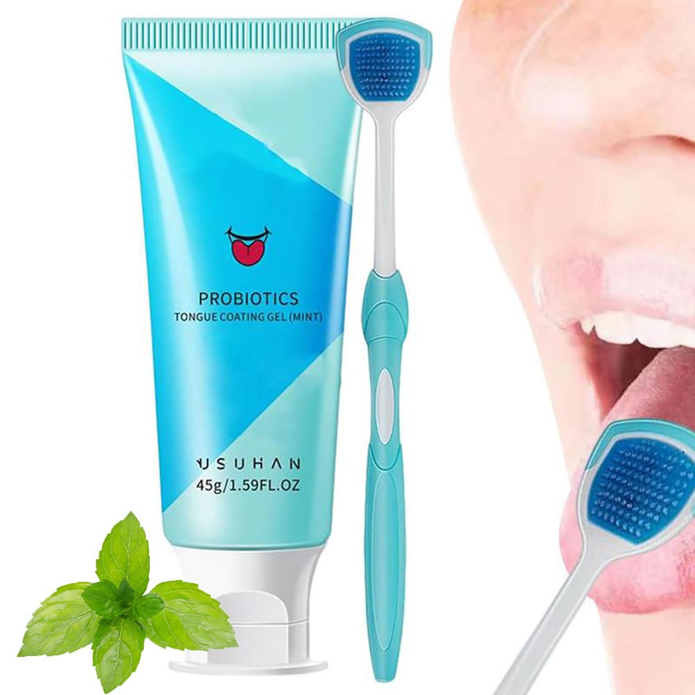 HOT Tongue Cleansing Gel With Silicone Tongue Scraper Set Tongue Coating  Cleaner Mint Freshen Mouth Breath Hygiene Oral Care - AliExpress