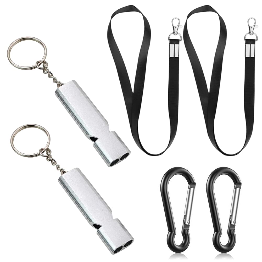 2pcs Camping Hiking Black Carabiner Heavy Duty Badge Reel