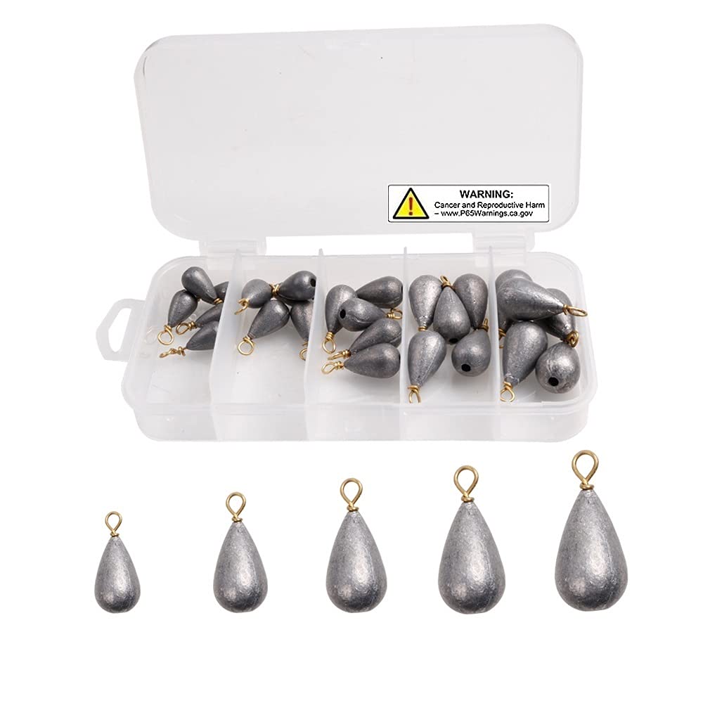 🔥NEW🔥 25pcs/Box Sinkers Fishing Saltwater Assorted Bell/Bass Casting  Sinkers Weights Kit - Fishing