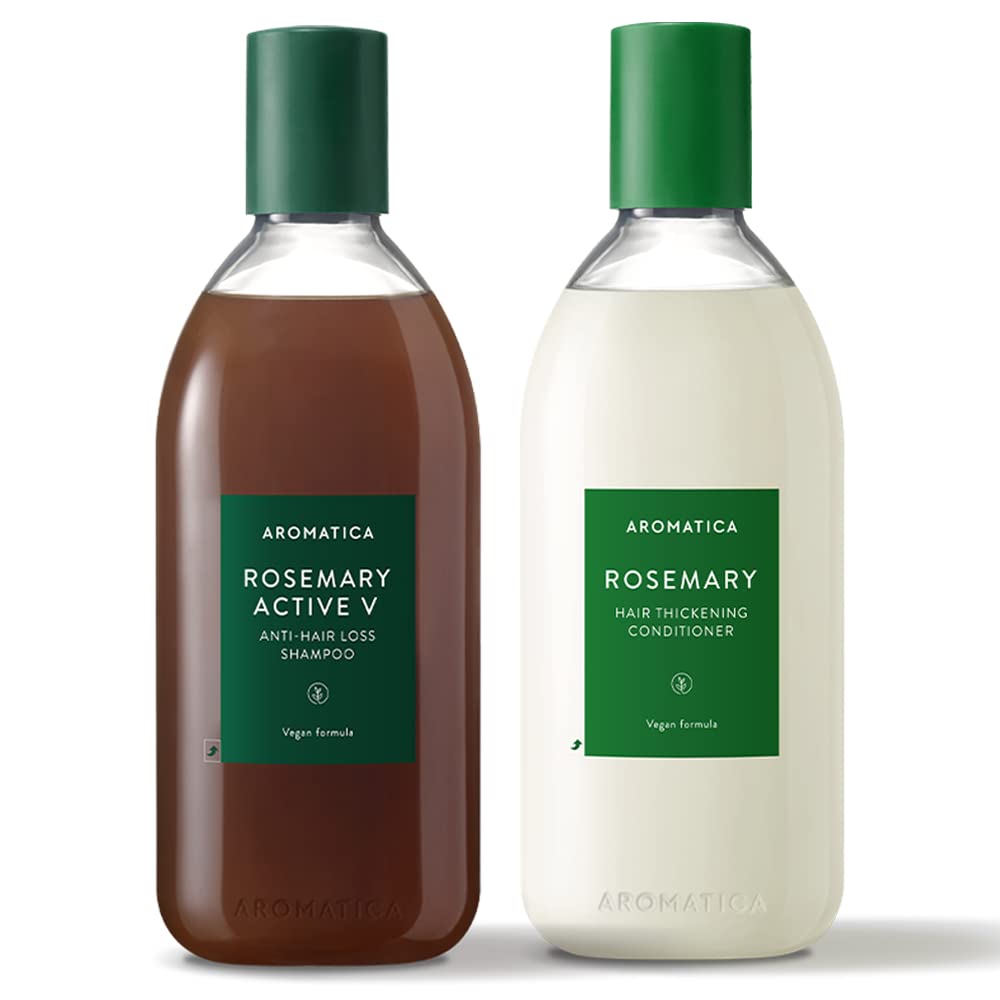 AROMATICA Rosemary Active V Anti-Hair Loss Shampoo & Conditioner Set 13.53  fl. oz. each - Hair Growth Shampoo and Conditioner Set with Rosemary Oil -  Paraben, Sulfate and Silicon Free 04 Anti-Hair