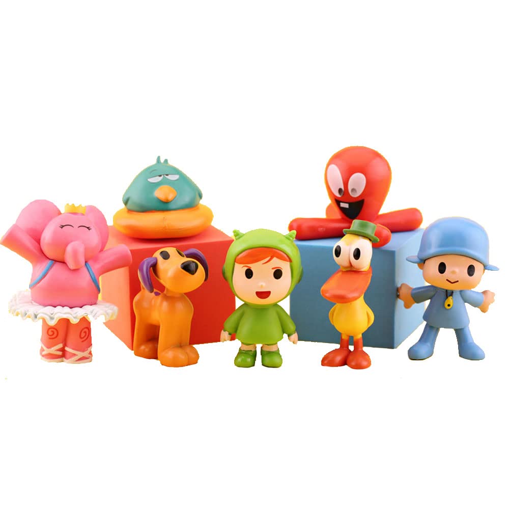 Pocoy0 Toys Set 7 PCS Cake Topper Mini Action Figure Dolls Cartoon