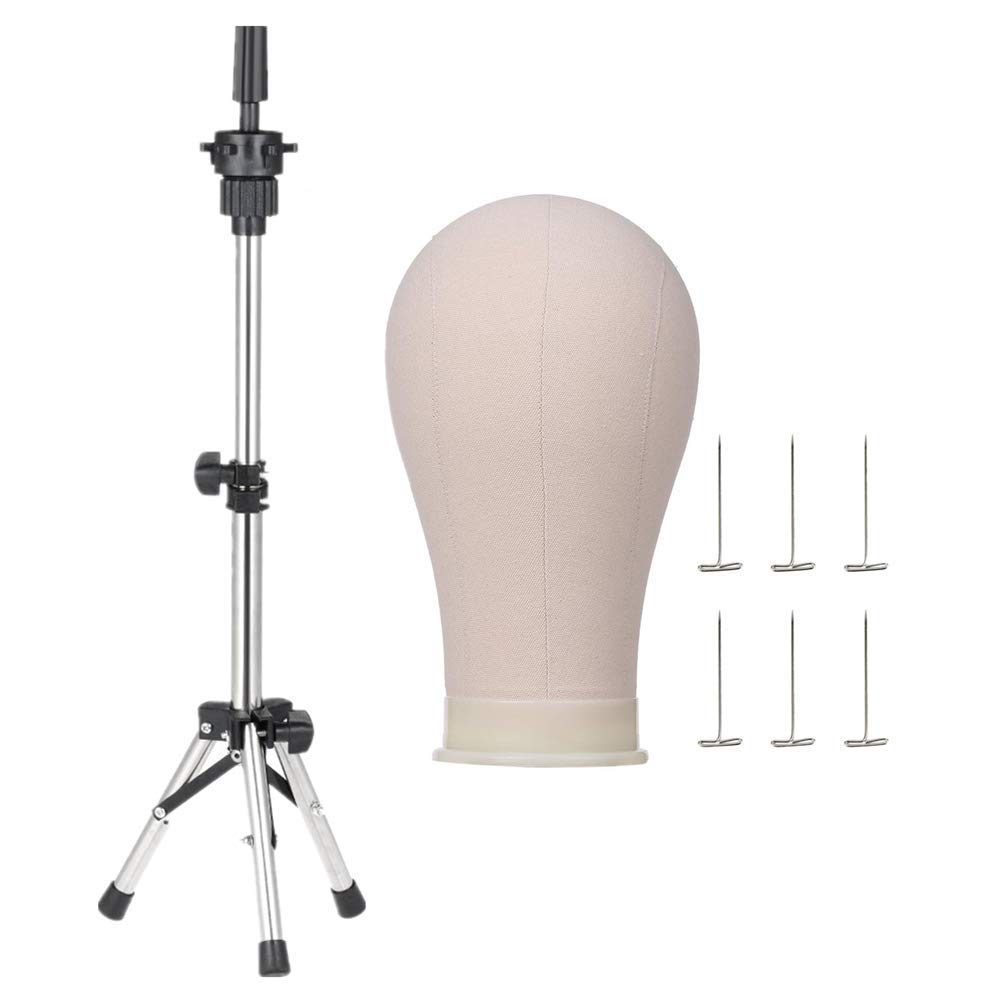 Neverland Beauty & Health Wig Head 23 Inch,Wig Stand Tripod with Mannequin  Head,Wig Head Stand with Canvas Head for Wigs Making Display with Table