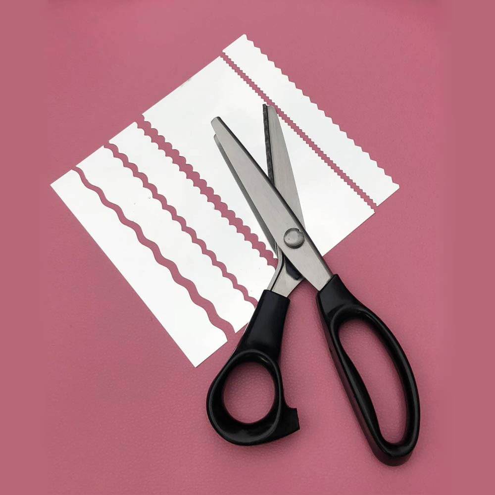 Pinking Shears for Fabric Scalloped Craft Scissors, Decorative Scissors |  100% Stainless Steel Sewing Pattern Scissors for Fabric Cutting & Craft